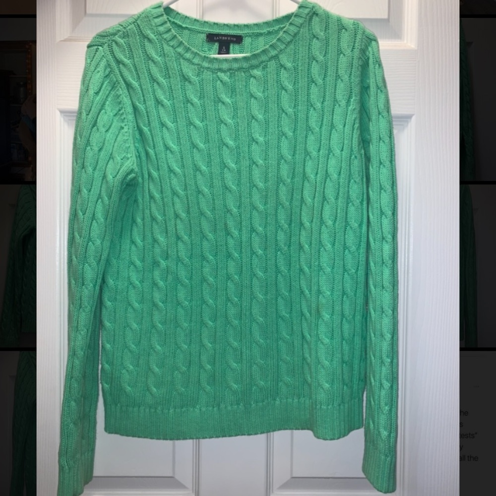 Lands End cable knit sweater size S